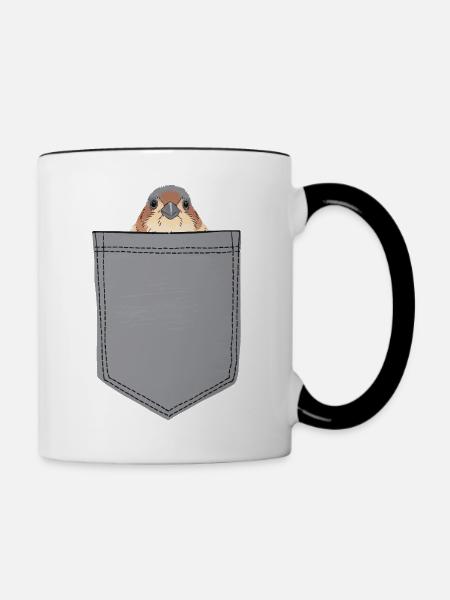 Finch Bird - Tasse zweifarbig - Weiß/Schwarz