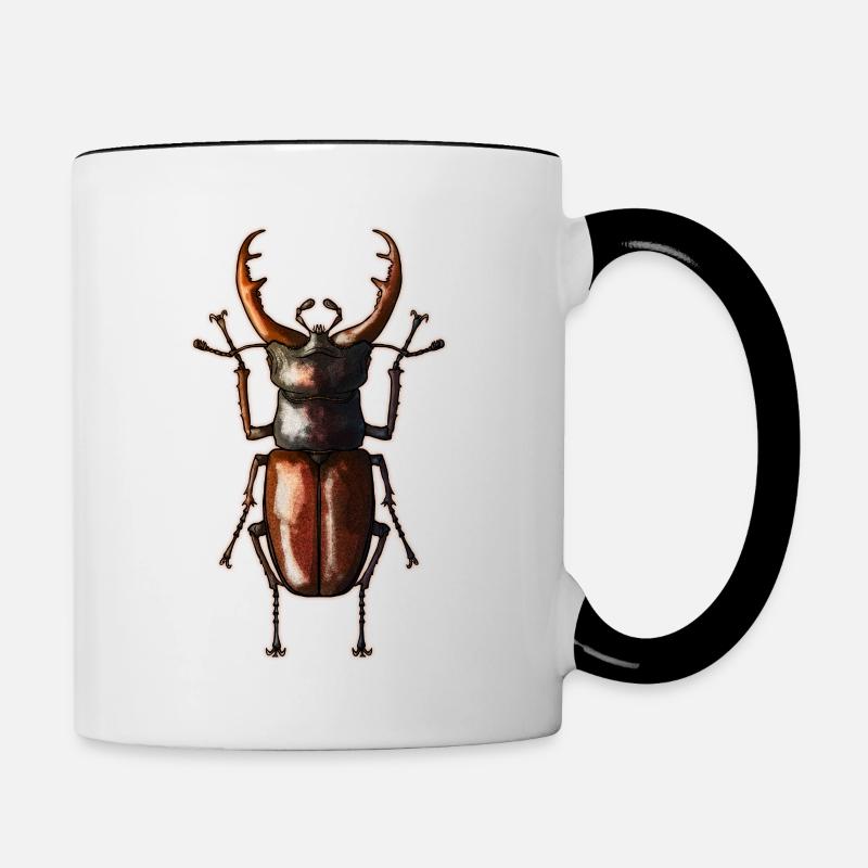 Hirschkäfer - Tasse zweifarbig - Weiß/Schwarz