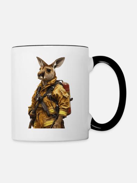 Känguru - Tasse zweifarbig - Weiß/Schwarz