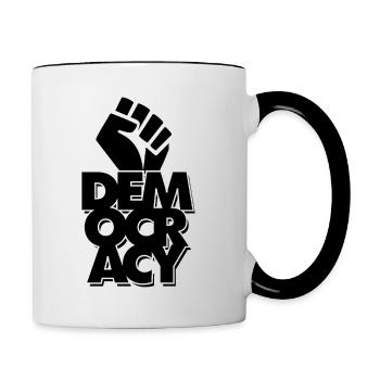 Democracy Fight - Contrasting Mug - white/black - Right