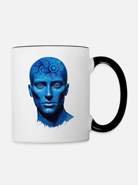 KOPF ZAHNRÄDER - Tasse zweifarbig - Weiß/Schwarz
