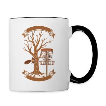 THACK Arbre Hit Disc Golf Panier Disque Volant - Mug contrasté - blanc/noir - Droite