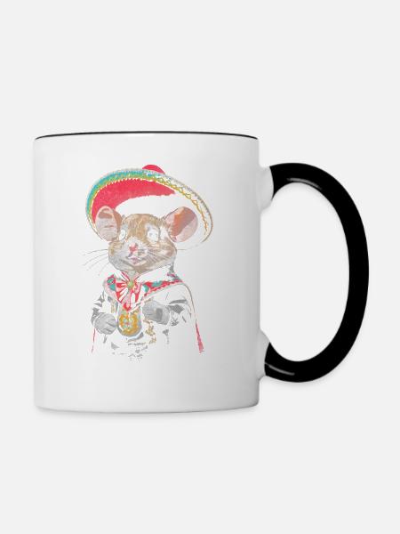 Mariachi-Maus - Tasse zweifarbig - Weiß/Schwarz
