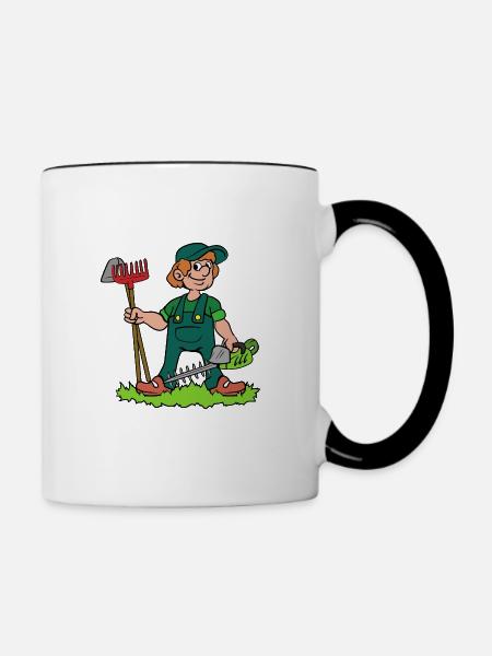 Gärtner Garten - Tasse zweifarbig - Weiß/Schwarz
