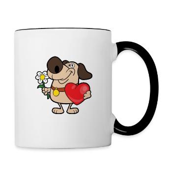 Saint Valentin - Mug contrasté - blanc/noir - Droite