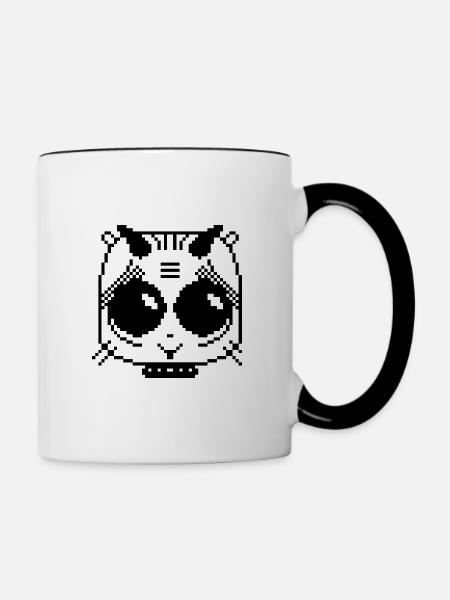 kitty - Tasse zweifarbig - Weiß/Schwarz