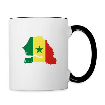 Senegal map flag flag - Contrasting Mug - white/black - Right