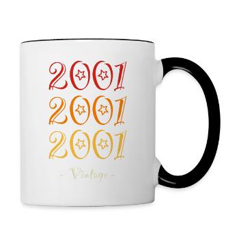 2001 vintage - Contrasting Mug - white/black - Right