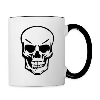 Totenkopf - Tasse zweifarbig - Weiß/Schwarz - Rechts