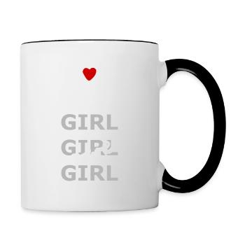 Le pouvoir des filles - Mug contrasté - blanc/noir - Droite