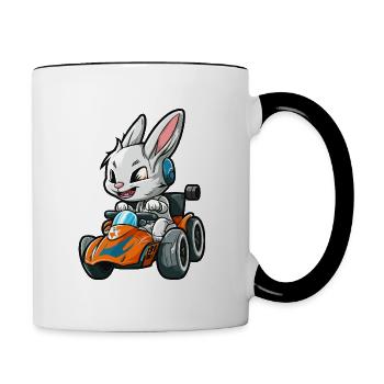 Rabbit Racing - Contrasting Mug - white/black - Right