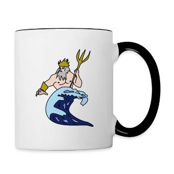 Sternzeichen Wassermann - Tasse zweifarbig - Weiß/Schwarz - Rechts