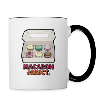 Life's Better with Macarons – Sweet Treat - Contrasting Mug - white/black - Right