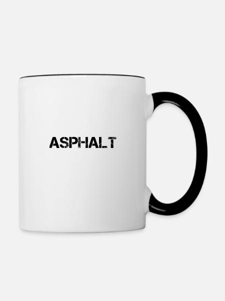 Asphalt - Tasse zweifarbig - Weiß/Schwarz