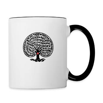 Arbre généalogique - Mug contrasté - blanc/noir - Droite