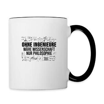 Engineer TShirt technician engineering gift - Contrasting Mug - white/black - Right