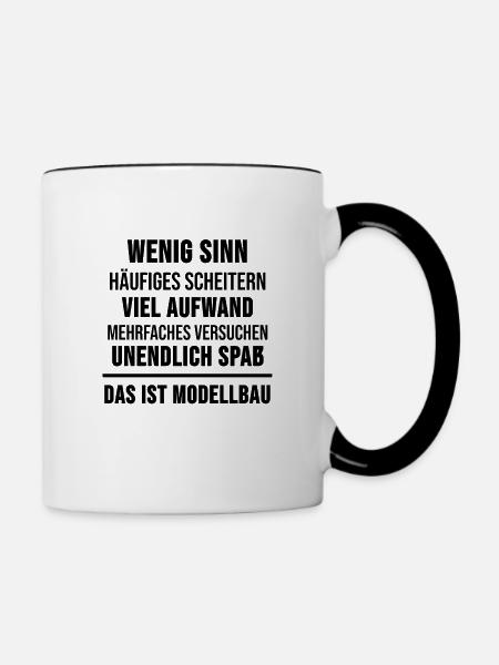 Modellbau Modellbauer Lustiges Geschenk - Tasse zweifarbig - Weiß/Schwarz