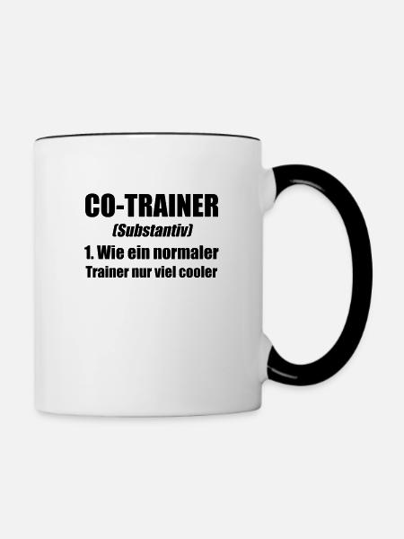 Co-Trainer Trainer Fußballtrainer Geschenk - Tasse zweifarbig - Weiß/Schwarz