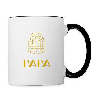Super Papy Bricoleur - Mug contrasté - blanc/noir - Droite