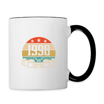 1998 Vintage Birthday Retro Classic - Mug contrasté - blanc/noir - Droite