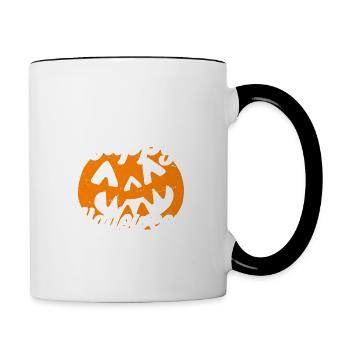 Happy Halloween - Mug contrasté - blanc/noir - Droite