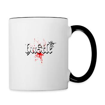 Bouscule-toi dormir comme si tu étais riche Je suis debout comme si j’étais - Mug contrasté - blanc/noir - Droite