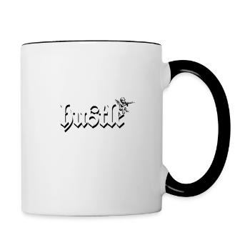 Bouscule-toi dormir comme si tu étais riche Je suis debout comme si j’étais - Mug contrasté - blanc/noir - Droite