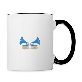 Je peux pas j'ai vinyle Cadeau amoureux de musique - Mug contrasté - blanc/noir - Droite
