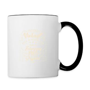 Vintage Né(e) en Février 1986 anniversaire février - Mug contrasté - blanc/noir - Droite