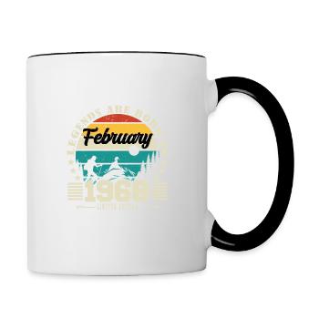 février 1968. Cadeau d'anniversaire février 1968. - Mug contrasté - blanc/noir - Droite