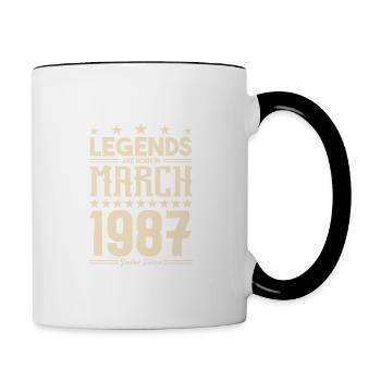 Gift Legend March 1987. gift March 1987. March. - Contrasting Mug - white/black - Right