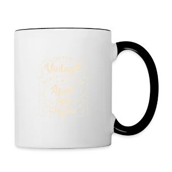 Vintage Né(e) en Avril 1991. anniversaire avril. - Mug contrasté - blanc/noir - Droite