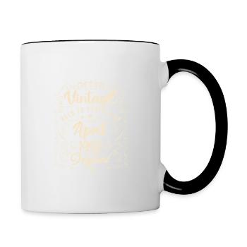 Vintage Né(e) en Avril 1992. anniversaire avril. - Mug contrasté - blanc/noir - Droite