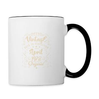 Jahrgang geboren im April 1978. Geburtstag April. - Tasse zweifarbig - Weiß/Schwarz - Rechts