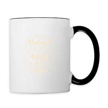Vintage Né(e) en Mai 1982. anniversaire mai 1982. - Mug contrasté - blanc/noir - Droite