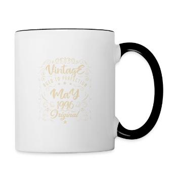 Vintage born in May 1996. Anniversary May 1996. - Contrasting Mug - white/black - Right