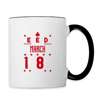 birthday gift March 1982. card games . - Contrasting Mug - white/black - Right