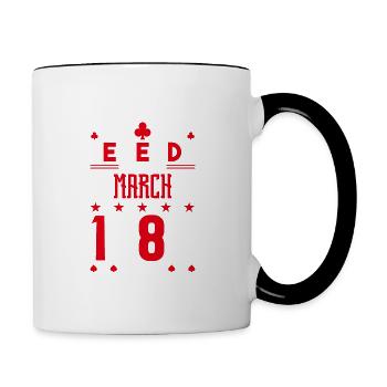 cadeau d'anniversaire Mars 1989. jeux de carte. - Mug contrasté - blanc/noir - Droite