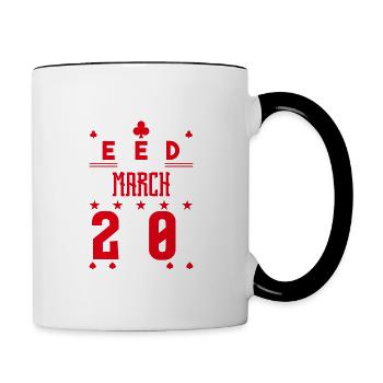 cadeau d'anniversaire Mars 2001. jeux de carte. - Mug contrasté - blanc/noir - Droite