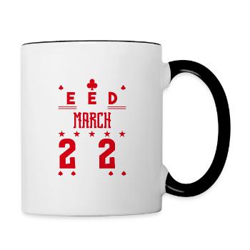 cadeau d'anniversaire Mars 2021. jeux de carte. - Mug contrasté - blanc/noir - Droite