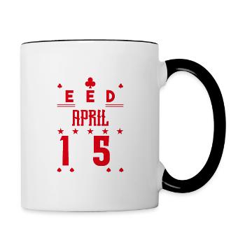 cadeau d'anniversaire avril 1951. jeux de carte. - Mug contrasté - blanc/noir - Droite