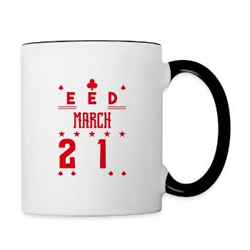 birthday gift March 2019. card games. - Contrasting Mug - white/black - Right