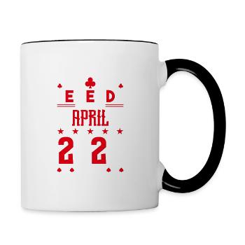 cadeau d'anniversaire avril 2025. jeux de carte. - Mug contrasté - blanc/noir - Droite