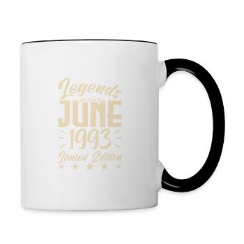 Naissance En juin 1993 Cadeau d'anniversaire 1993. - Mug contrasté - blanc/noir - Droite