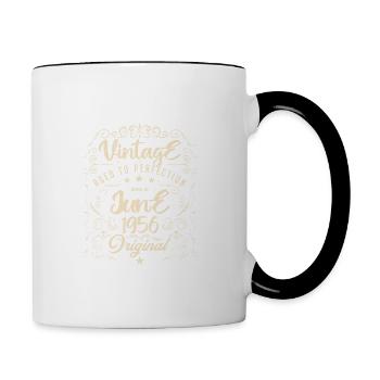 Vintage born in June 1956. Anniversary June 1956 - Contrasting Mug - white/black - Right