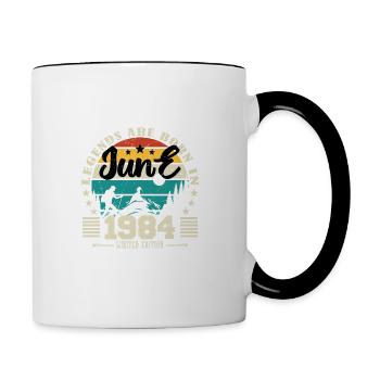 June 1984. Birthday gift June 1984. June. - Contrasting Mug - white/black - Right