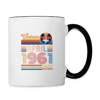 birthday April 1961 April. April 1961 Gift. - Contrasting Mug - white/black - Right