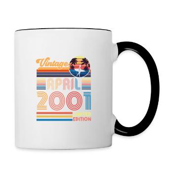 anniversaire Avril 2001 Avril. Avril 2001 Cadeau. - Mug contrasté - blanc/noir - Droite