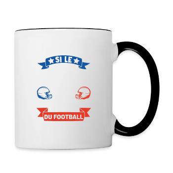 Cadeau rugbyman. cadeau rugby France. rugby fan . - Mug contrasté - blanc/noir - Droite