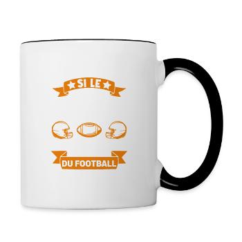 Cadeau rugbyman. cadeau rugby France. rugby fan . - Mug contrasté - blanc/noir - Droite